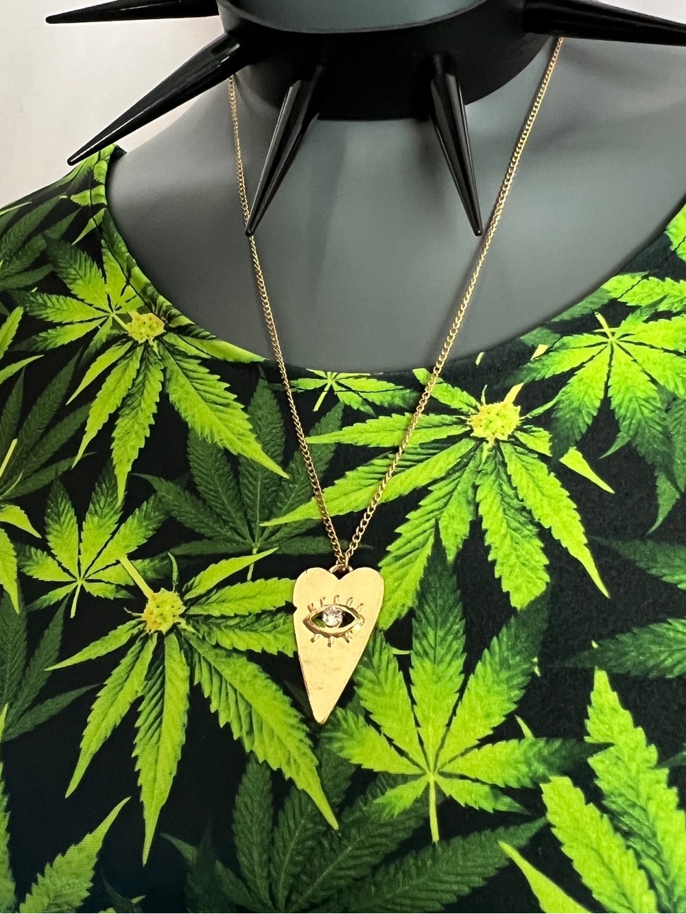 Gold All Seeing Eye Occult Pendant Necklace